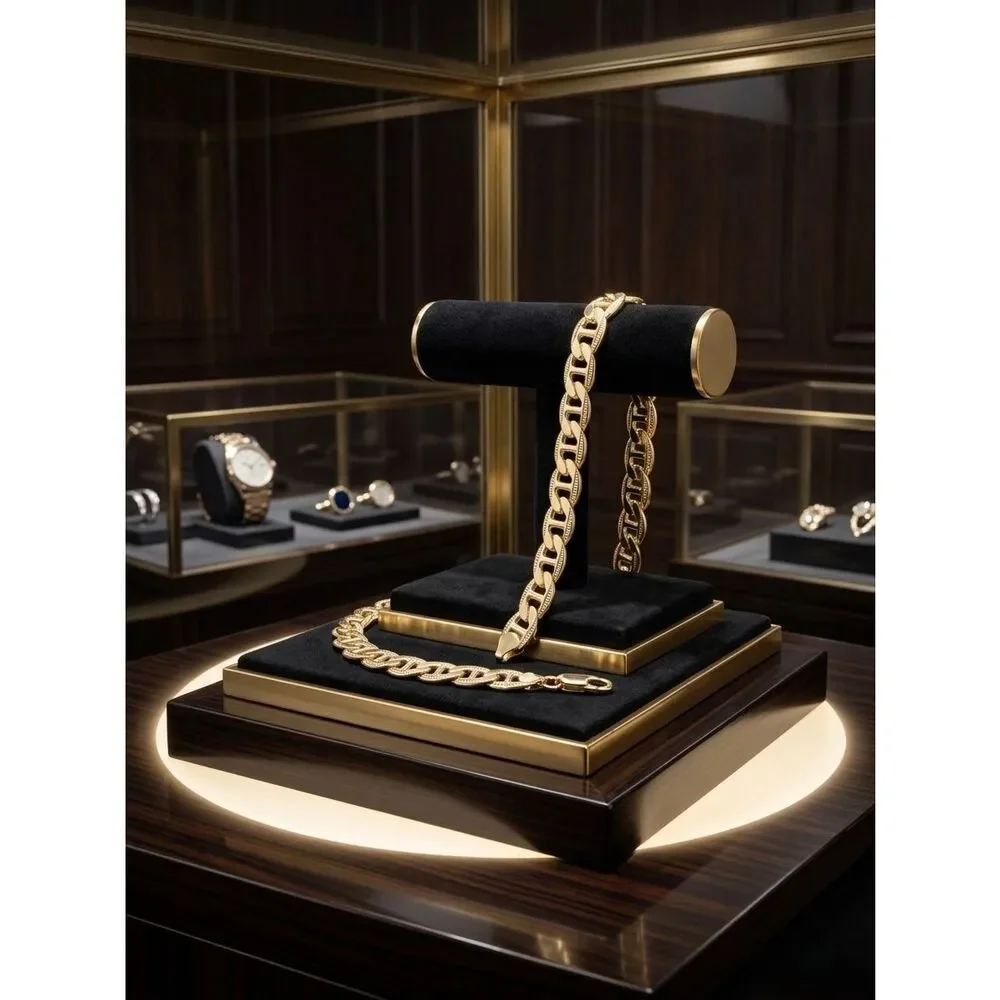 7.5mm Men's Gold Mariner Link Bracelet Flat Anchor Chain Heavy Polish 8” New